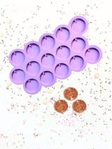 R469 molde de silicone paleta círculos furo 3,5cm 15 cavidades resina R469 molde de silicone paleta círculos furo 3,5cm 15 cavidades resina