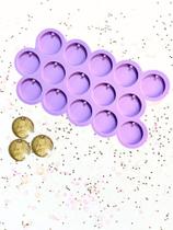 R470 molde de silicone paleta círculos furo 4cm 15 cavidades resina