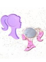 R516 molde de silicone barbie espelho de mão resina decorar