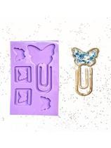 R523 molde de silicone clips borboleta resina decorar