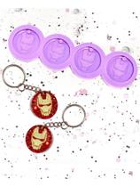 R538 Molde de silicone homem de ferro heróis chaveiro resina decorar