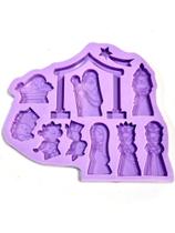 R564 Molde de silicone presépio completo resina decorar