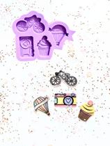 R607 molde de silicone pingentes apliques variados resina decorar R607 molde de silicone pingentes apliques variados resina decorar