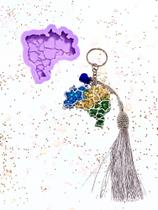 R614 molde de silicone mapa do brasil resina decorar