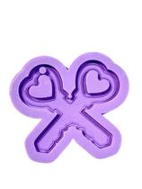 R637 molde de silicone chaveiro chaves namorados resina decorar