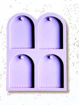 R702 Molde de silicone chaveiro Tag resina decorar