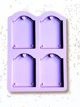 R703 Molde de silicone chaveiro Tag resina decorar