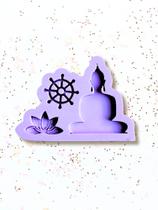 R712 Molde de silicone chaveiro Buda Exotérico resina decorar
