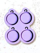 R724 Molde de silicone chaveiro Espelho de bolsa Redondinho resina decorar