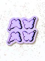 R725 Molde de silicone chaveiro Espelho de bolsa Borboleta resina decorar