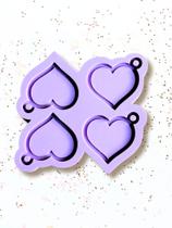 R726 Molde de silicone chaveiro Espelho de bolsa Coração resina decorar R726 Molde de silicone chaveiro Espelho de bolsa Coração resina decorar