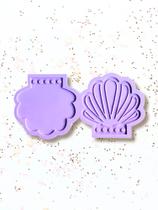 R732 Molde de silicone Mini Caderno Concha resina decorar