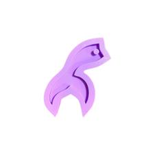 R87 Molde de silicone cauda de sereia chaveiro resina