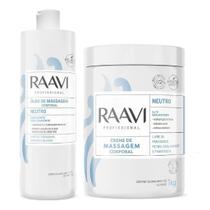 Raavi Kit 1kg Para Massagem Óleo Neutro + creme Neutro Raavi Kit 1kg Para Massagem Óleo Neutro + creme Neutro
