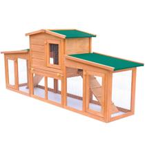 Rabbit Hutch vidaXL grande de madeira com 2 pistas para coelhos