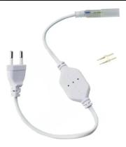 Rabicho / Adaptador / Conector / Plug para mangueira achatada de Led (110-220v)