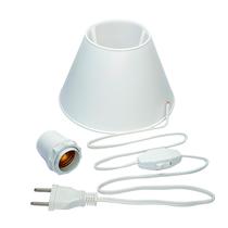 Rabicho para abajur com interruptor, soquete e cúpula DIY - 1m - cor branca
