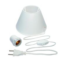 Rabicho para abajur com interruptor, soquete e cúpula DIY - 1m - cor branca