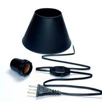 Rabicho para abajur com interruptor, soquete e cúpula DIY - 1m - cor preta
