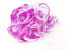 Rabicó Cabelo Sintético Lilás e Branco 13cm Aprox.