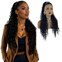 Rabo de Cavalo Bio Vegetal Ser Mulher Cacheado 70 cm Water Wave Modelo Jacy 146 g Fibra Futura