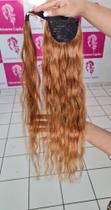 Rabo De Cavalo Cabelo Humano Liso Ondulado Loiro Mel 60cm