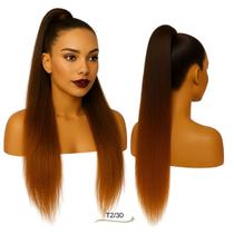 Rabo de Cavalo Cabelo Liso Yaki Straight Ser Mulher Bio Vegetal Fibra Futura 70 cm 150 gramas Modelo Marilia