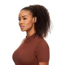 Rabo de Cavalo Cabelo Natural Cacheado 50cm Textura Coily De Benguela 100g, Castanho Escuro