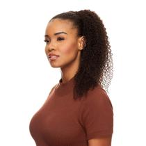 Rabo de Cavalo Cabelo Natural Cacheado 60cm Textura Coily De Benguela 100g, Castanho Escuro