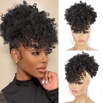 Rabo de cavalo com cordão Afro Puff Cetiq para mulheres Kinky Curly