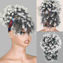 Rabo de cavalo com cordão construído em Afro Puff Kinky Curly Hair T1B/613