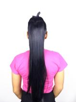 Rabo De Cavalo Com Fita Liso Preto 1 Fibra Futura 60 Cm Rabo De Cavalo Com Fita Liso Preto 1 Fibra Futura 60 Cm