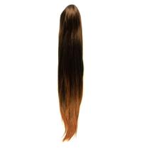 Rabo de Cavalo Fibra Organica Liso 75cm - Cor Preto/Mel Escuro