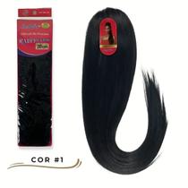 Rabo de Cavalo Liso Ser Mulher Cabelo Yaki Straight Bio Vegetal Fibra Futura 70 cm 150 gramas Modelo Marilia Regulável