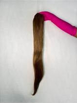 Rabo de Cavalo Orgânico Liso Castanho Claro Mechas