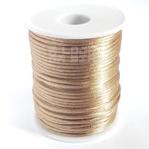 Rabo De Rato Cordão Cetim 1mm rolo 100m Marrom Claro