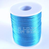 Rabo De Rato Cordão Cetim 1mm rolo 100m Turquesa