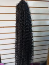 Rabos de cavalo cacheado, preto de bio fibra.