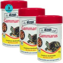 Ração Alcon Club Gammarus 11G Tartarugas Aquáticas Kit Com 3