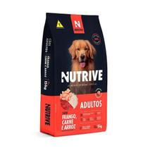 Ração Cães Adultos Frango, Carne e Arroz 15kg Nutrive