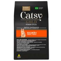 Ração Catsy Gold Premium Especial Gatos Castrados Sabor Salmão 3kg - FOSFERPET