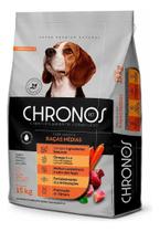 Ração Chronos Cães Adultos Raças Médias Frango 15kg Nutrição Completa