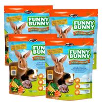 Racao coelho e roedores Funny Bunny 500g Kit 4 unidades