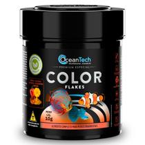 Ração Color Flakes 10g Ocean Tech para Peixes Ornamentais Pote Ração Color Flakes 10g Ocean Tech para Peixes Ornamentais Pote