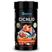Ração Color Sticks 300g Ocean Tech para Peixes Ciclídeos Pote Ração Color Sticks 300g Ocean Tech para Peixes Ciclídeos Pote