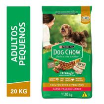 Ração DOG CHOW Cães Adultos Minis e Pequenos Carne, Frango e Arroz 20kg