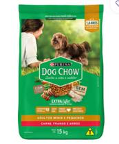 Ração Dog Chow Extra Life Cães Adultos Carne, Frango e Arroz Raças Mini e Pequenas - 15kg Ração Dog Chow Extra Life Cães Adultos Carne, Frango e Arroz Raças Mini e Pequenas - 15kg