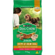 Ração Dog Chow Nestlé Purina Extra Life para Cães Adultos Mini e Pequenos Sabor Carne, Frango e Arroz