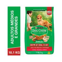 Ração Dog Chow para Cães Adultos de Porte Médio e Grande Sabor Carne, Frango e Arroz - 10,1kg