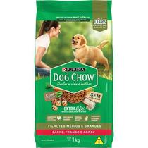 Ração Dog Chow para Cães Adultos de Porte Médio e Grande Sabor Carne, Frango e Arroz 1KG